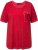 Ulla Popken Cold Dye Ruffle Edge Pocket Tee Salsa - Тениски - 