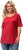 Ulla Popken Cold Dye Ruffle Edge Pocket Tee Salsa - Тениски - 
