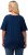 Ulla Popken Cold Dye Ruffle Edge Pocket Tee Dark Blue - Тениски - 