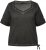 Ulla Popken Cold Dyed Sweetheart Neckline Short Sleeve Tee Graphite Grey - Тениски - 
