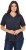 Ulla Popken Lace Trim Short Sleeve Tee Navy Blue - Тениски - 