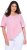 Ulla Popken Asymmetric Flounce Panel Short Sleeve Tee Pink - Тениски - 
