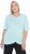 Ulla Popken Antibacterial Short Sleeve Draped Tee Light Turquiose - Тениски - 