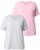 Ulla Popken Eco Cotton Basic T-Shirt 2-Pack Grey/Pink - Тениски - 