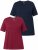 Ulla Popken Eco Cotton Basic T-Shirt 2-Pack Red/Navy - Тениски - 