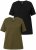 Ulla Popken Eco Cotton Basic T-Shirt 2-Pack Green/Black - Тениски - 