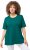 Ulla Popken Essential Round Neck Stretch Tee Dark Emerald - Тениски - 