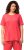 Ulla Popken Essential Round Neck Stretch Tee Dark Coral - Тениски - 