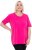 Ulla Popken Essential Round Neck Stretch Tee Magenta Pink - Тениски - 