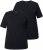 Ulla Popken Scoop Neck Short Sleeve Tee Black - Тениски - 