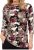 Scandinavian Caramel Flowers Blouse Purple and Brown - Печатни тениски за жени - 