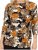 Scandinavian Caramel Flowers Blouse Orange and Brown - Печатни тениски за жени - 
