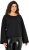 Ulla Popken Rolled Edge Long Sleeve Sweatshirt Black - Суичъри & cуичъри с качулка - 