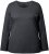 Ulla Popken Basic Round Neck Long Sleeve Slim Fit Cotton Tee Charcoal - Тениски - 