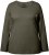 Ulla Popken Basic Round Neck Long Sleeve Slim Fit Cotton Tee Olive - Тениски - 