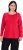 Ulla Popken Basic Round Neck Long Sleeve Slim Fit Cotton Tee Red - Тениски - 