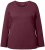 Ulla Popken Basic Round Neck Long Sleeve Slim Fit Cotton Tee Dark Berry - Тениски - 