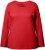 Ulla Popken Basic Round Neck Long Sleeve Slim Fit Cotton Tee Salsa Red - Тениски - 