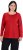 Ulla Popken Basic Round Neck Long Sleeve Slim Fit Cotton Tee Salsa Red - Тениски - 
