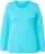 Ulla Popken Basic Round Neck Long Sleeve Slim Fit Cotton Tee Deep Aqua - Тениски - 