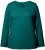 Ulla Popken Basic Round Neck Long Sleeve Slim Fit Cotton Tee Teal Green - Тениски - 
