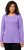 Ulla Popken Basic Round Neck Long Sleeve Slim Fit Cotton Tee Pale Lilac - Тениски - 