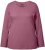 Ulla Popken Basic Round Neck Long Sleeve Slim Fit Cotton Tee Dark Rose - Тениски - 