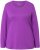Ulla Popken Basic Round Neck Long Sleeve Slim Fit Cotton Tee Purple - Тениски - 