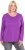 Ulla Popken Basic Round Neck Long Sleeve Slim Fit Cotton Tee Purple - Тениски - 