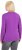 Ulla Popken Basic Round Neck Long Sleeve Slim Fit Cotton Tee Purple - Тениски - 