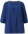 Ulla Popken Embroidered Detail 3/4 Sleeve Tee Dark Blue - Печатни тениски за жени - 