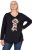 Ulla Popken Sequined Puppy Long Sleeve Graphic Tee Black - Печатни тениски за жени - 