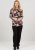 Scandinavian Caramel Flowers Blouse Purple and Brown - Печатни тениски за жени - 