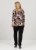 Scandinavian Caramel Flowers Blouse Purple and Brown - Печатни тениски за жени - 