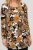 Scandinavian Caramel Flower Petals Tunic Orange and Brown - Печатни тениски за жени - 