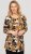 Scandinavian Caramel Flower Petals Tunic Orange and Brown - Печатни тениски за жени - 