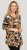 Scandinavian Caramel Flower Petals Tunic Orange and Brown - Печатни тениски за жени - 