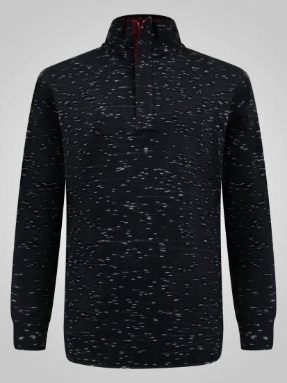 D555 Chandler Reno 1/4 Zip Neck Sweatshirt With Bear Logo Черно - Суичъри & cуичъри с качулка - мъжки суичъри големи размери