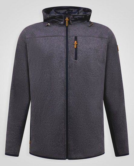 D555 Conrad Detachable Hood Bonded Fleece Zip Through Hoody Нейви - Суичъри & cуичъри с качулка - мъжки суичъри големи размери