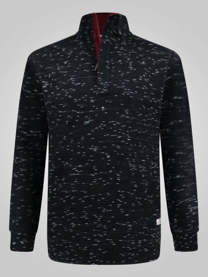 D555 Chandler Reno 1/4 Zip Neck Sweatshirt With Bear Logo Черно - Суичъри & cуичъри с качулка - мъжки суичъри големи размери