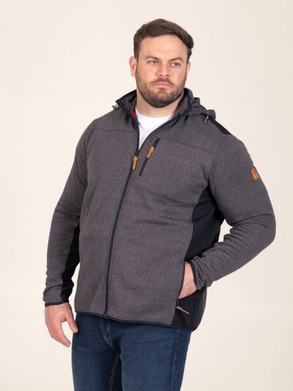 D555 Conrad Detachable Hood Bonded Fleece Zip Through Hoody Нейви - Суичъри & cуичъри с качулка - мъжки суичъри големи размери