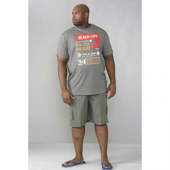 D555 Kennedy T-shirt Khaki Marl - Тениски - мъжки тениски големи размери
