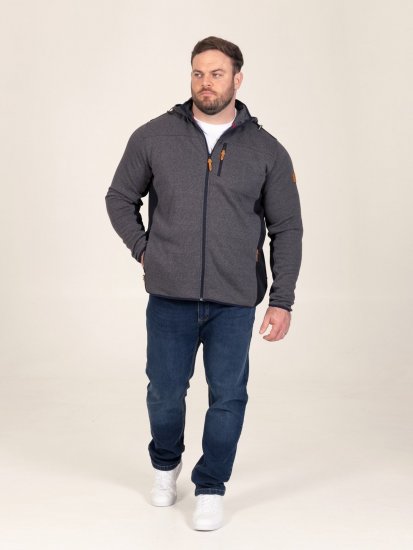 D555 Conrad Detachable Hood Bonded Fleece Zip Through Hoody Нейви - Суичъри & cуичъри с качулка - мъжки суичъри големи размери