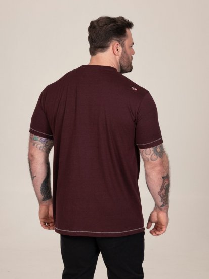 D555 Baldwin Grumpy Old Man Club Print Crew Neck T-shirt Burgundy/ Black Twist - Тениски - мъжки тениски големи размери