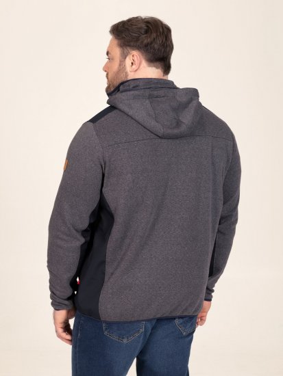 D555 Conrad Detachable Hood Bonded Fleece Zip Through Hoody Нейви - Суичъри & cуичъри с качулка - мъжки суичъри големи размери