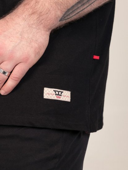 D555 Potts Jersey Polo With Jacquard Collar & Cuffs Черно - Поло тениски - мъжки тениски с яка големи размери