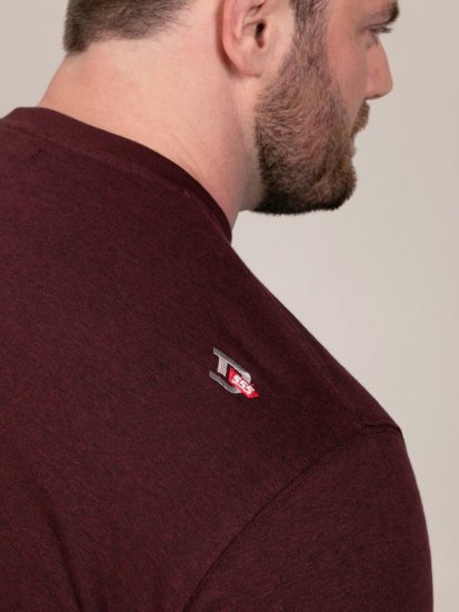 D555 Baldwin Grumpy Old Man Club Print Crew Neck T-shirt Burgundy/ Black Twist - Тениски - мъжки тениски големи размери