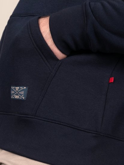 D555 Hector Adventurer Printed Zip Through Hoody Нейви - Суичъри & cуичъри с качулка - мъжки суичъри големи размери