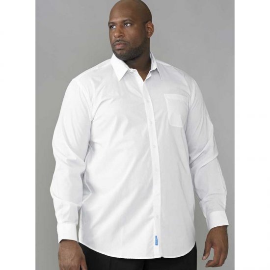 D555 Aiden Easy Iron-Shirt White - Ризи - мъжки ризи големи размери