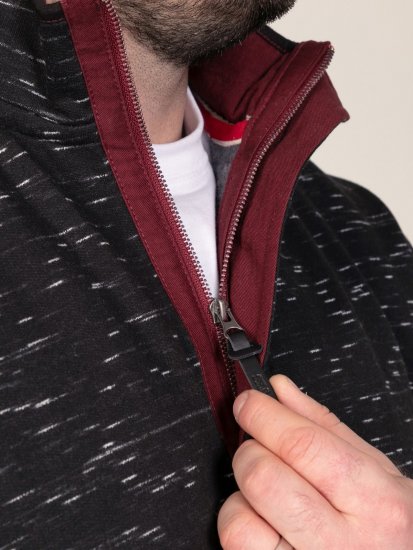 D555 Chandler Reno 1/4 Zip Neck Sweatshirt With Bear Logo Черно - Суичъри & cуичъри с качулка - мъжки суичъри големи размери